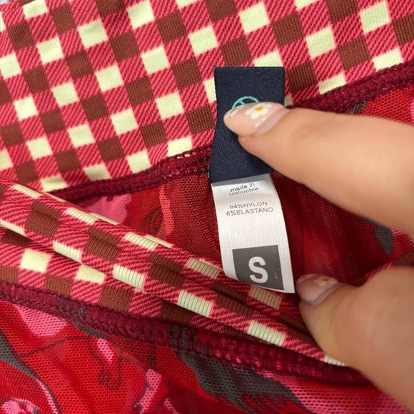 Maaji Red Mesh Semi Sheer Horse Cheeky Swim Cover Shorts NWOT - Picture 7 of 9